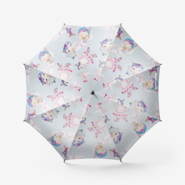 Зонт «Единороги  паттерн»