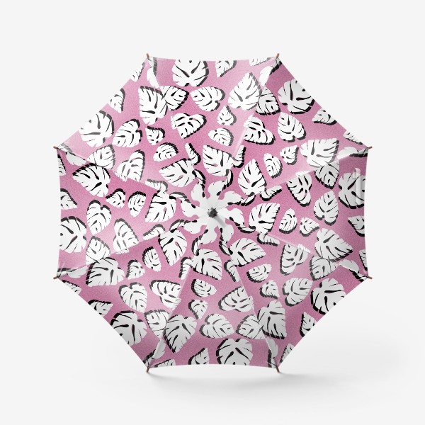 Зонт «Белые листья монстеры»