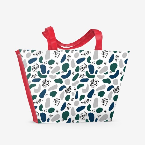 Пляжная сумка «Абстрактный паттерн с точками/ Abstract Pattern with Dots and Shapes»