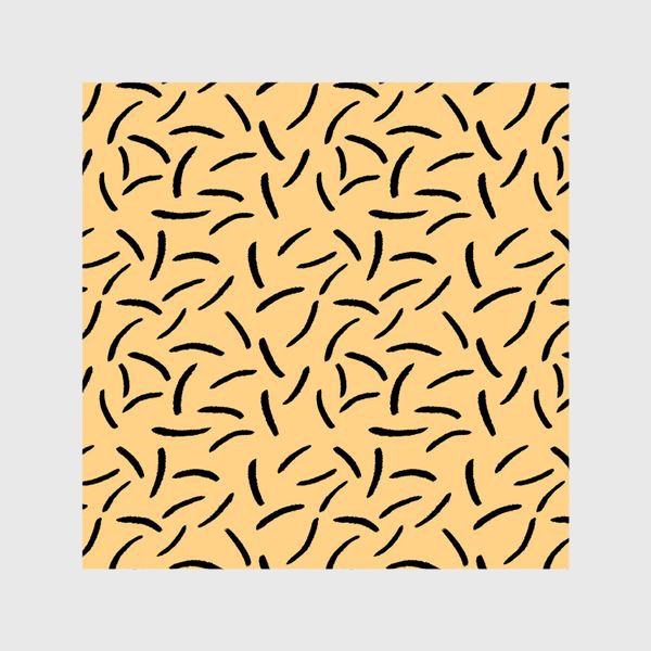 Шторы «Минималистичный паттерн с черными штрихами/Minimalistic pattern with black strokes on ocher background»