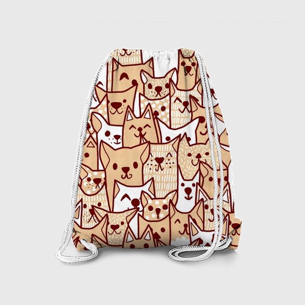 Рюкзак «Милые крафтовые котики»