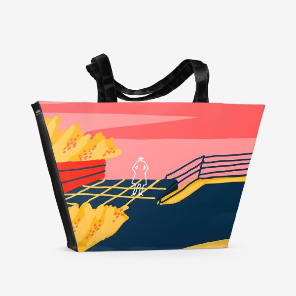 Пляжная сумка «Звездная ночь у озера»