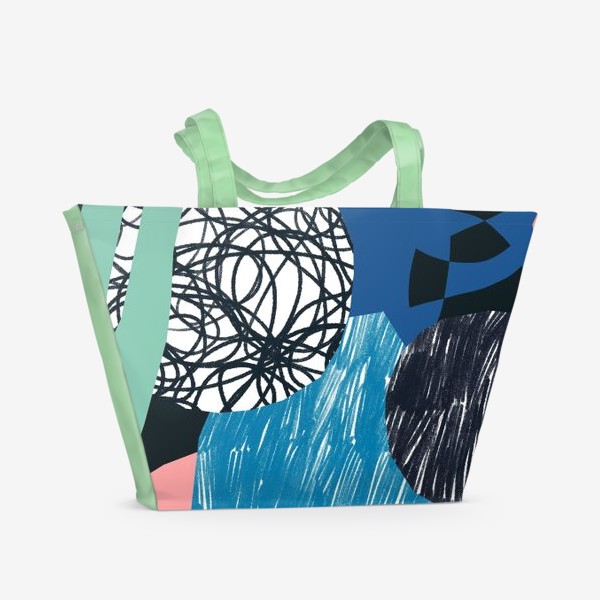Пляжная сумка &laquo;Абстрактный арт коллаж с различными текстурами и геометрическими формами&raquo;