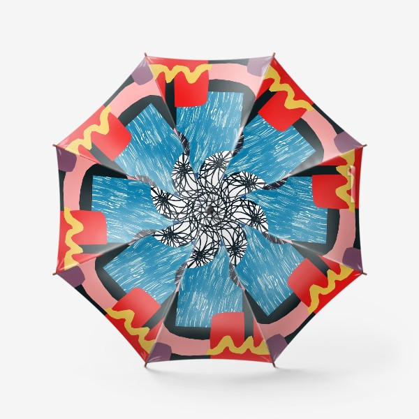 Зонт &laquo;Абстрактный арт коллаж с различными текстурами и геометрическими формами&raquo;