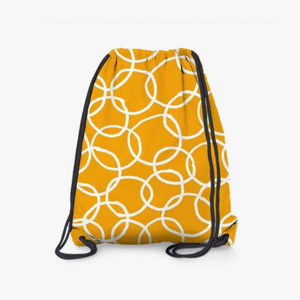 Рюкзак «Яркий принт с белыми кольцами на желтом фоне»