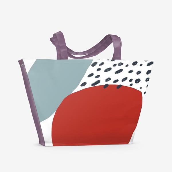 Пляжная сумка «Абстракция с точками на белом фоне»