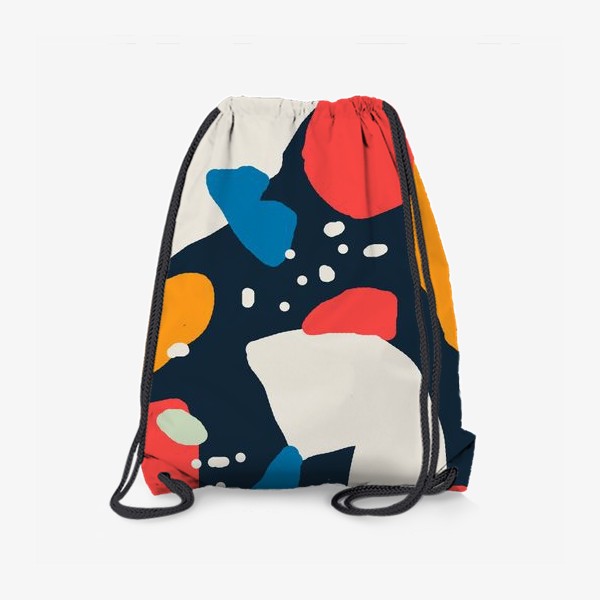 Рюкзак «Яркая абстракция на темно-синем фоне с различными геометрическими формами»