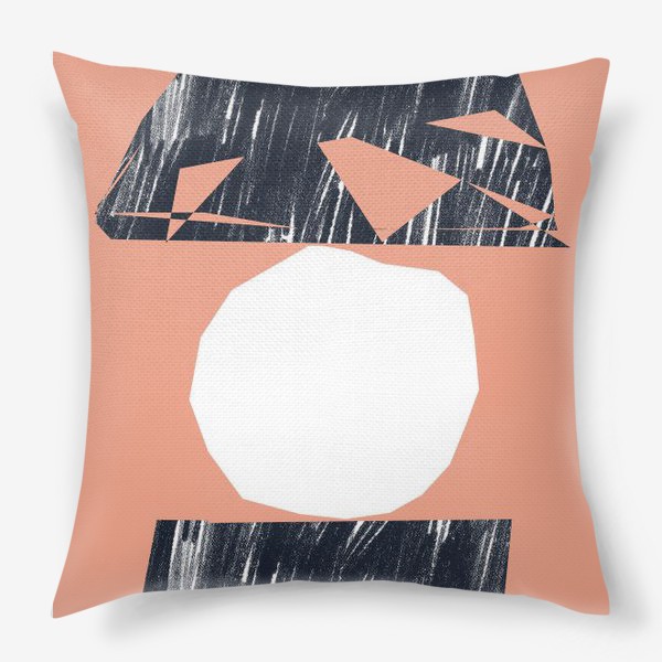 Подушка «Абстрактный коллаж с геометрическими фигурами и текстурами»