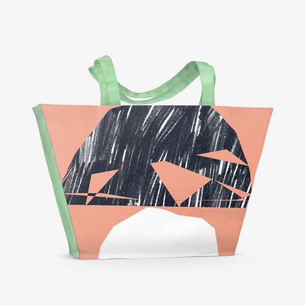 Пляжная сумка &laquo;Абстрактный коллаж с геометрическими фигурами и текстурами&raquo;