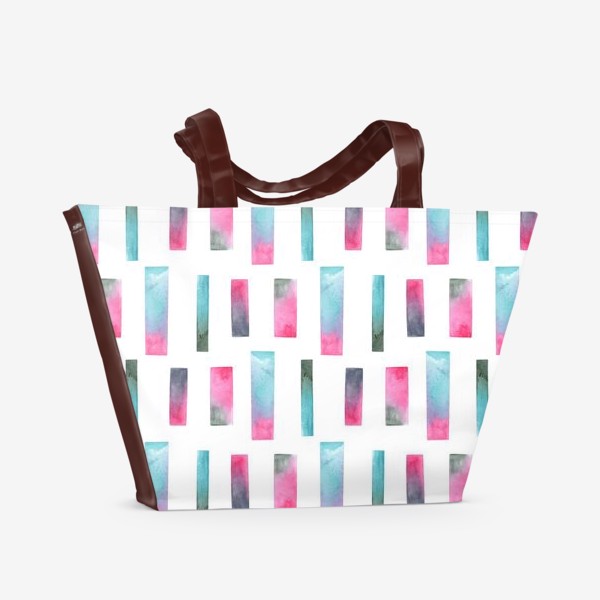 Пляжная сумка &laquo;Геометрия - яркие акварельные прямоугольники &raquo;