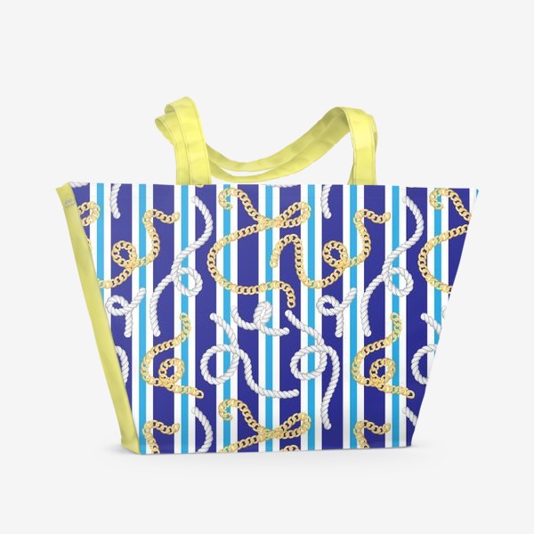 Пляжная сумка «Морской принт с цепями и канатом»