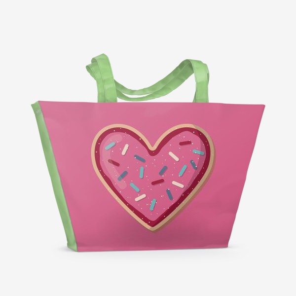 Пляжная сумка «Печенье в форме сердца»
