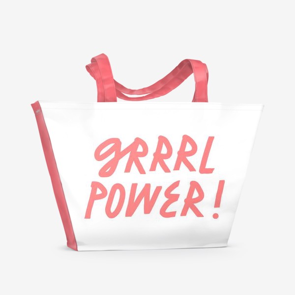 Пляжная сумка «Феминистский леттеринг grrrl power!»