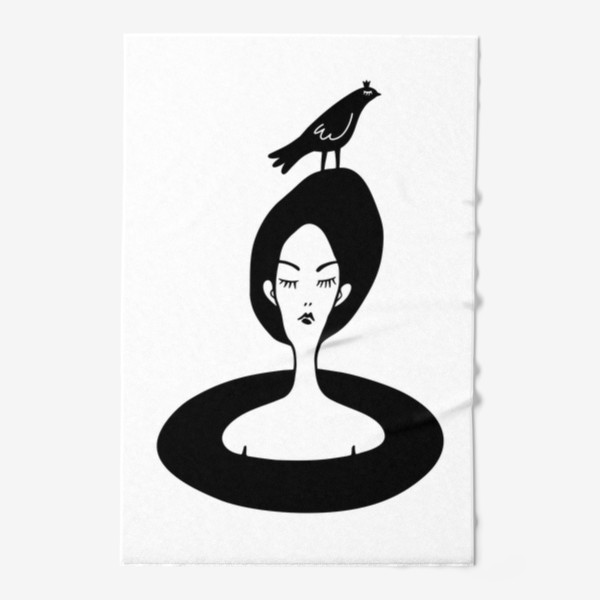 Полотенце «девушка и птица»