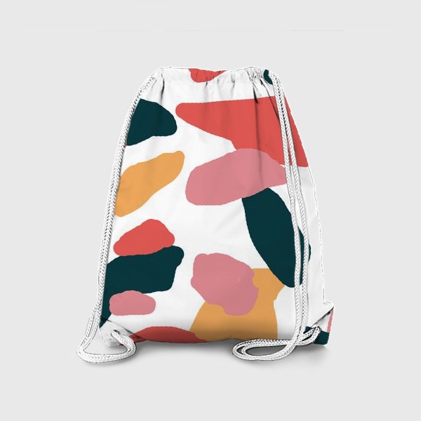 Рюкзак «Абстракция с красным, желтым, зеленым и розовым цветами»