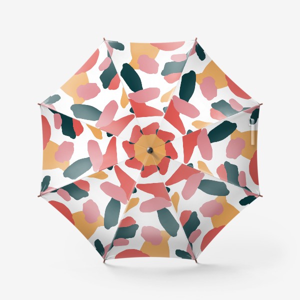 Зонт «Абстракция с красным, желтым, зеленым и розовым цветами»