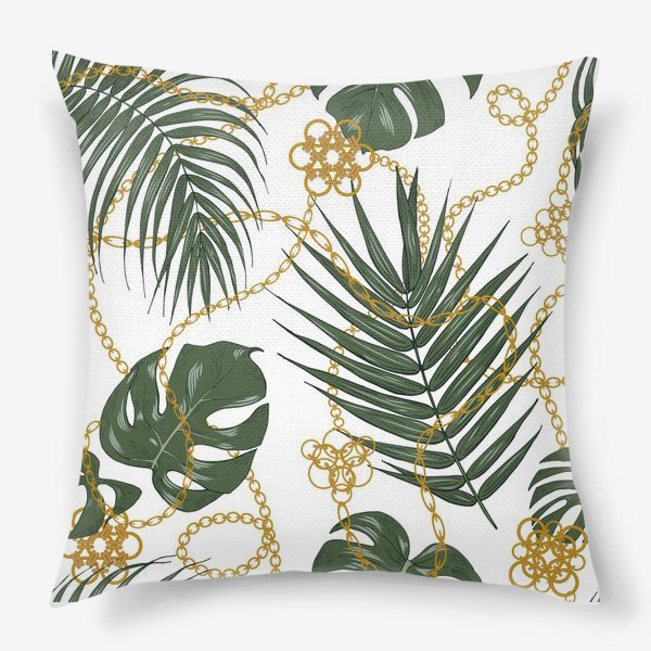 Подушка «листья пальм и цепочки»
