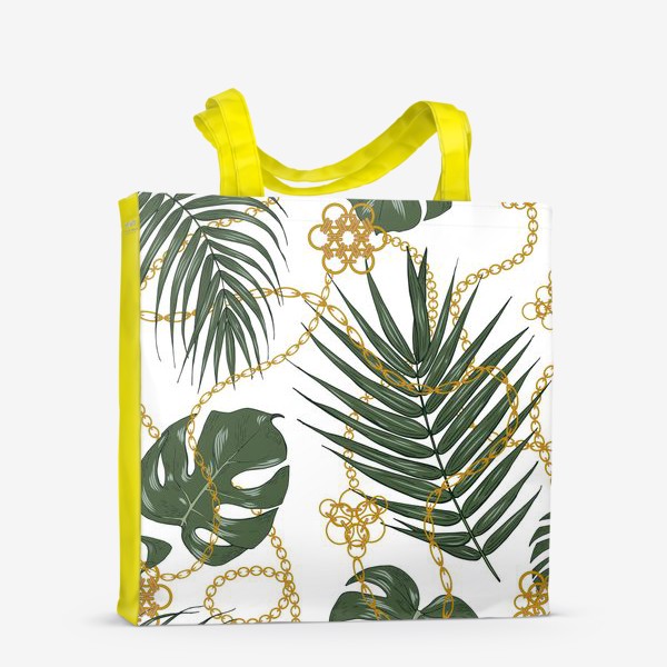 Сумка-шоппер «листья пальм и цепочки»