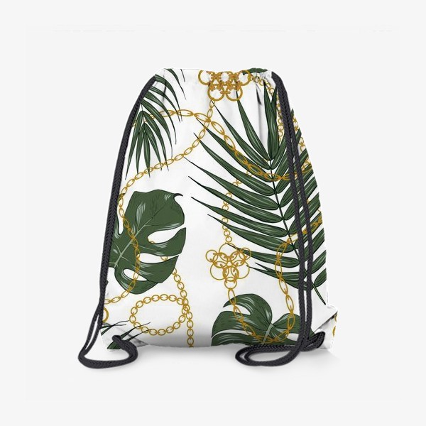 Рюкзак «листья пальм и цепочки»