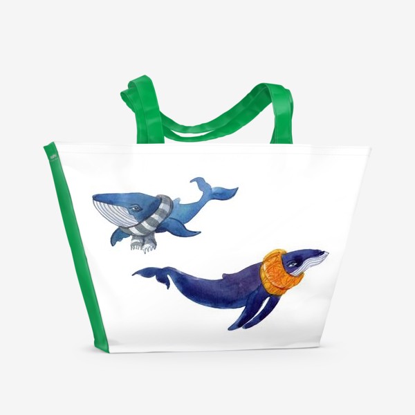 Пляжная сумка «Осенние киты»
