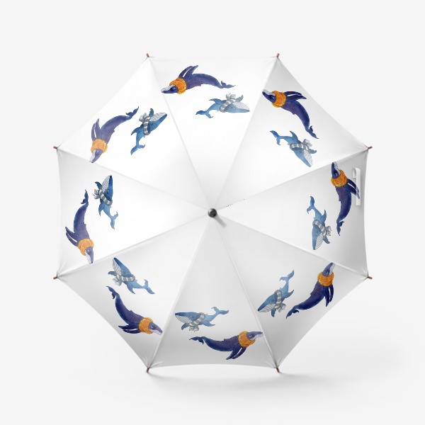 Зонт «Осенние киты»