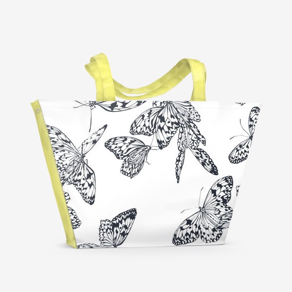 Пляжная сумка &laquo;Узор из тропических бабочек&raquo;