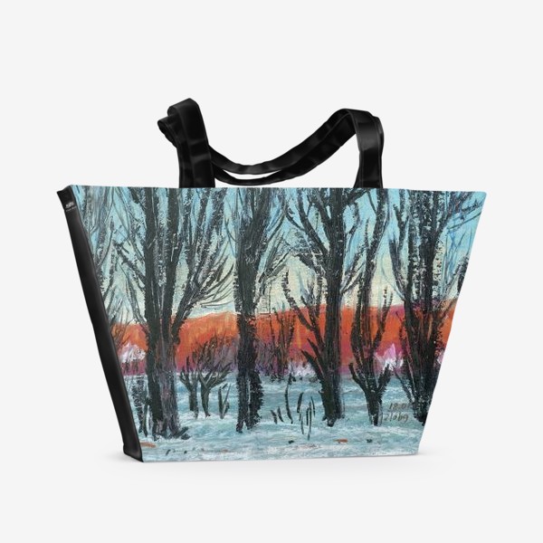 Пляжная сумка «Тополя на закате»