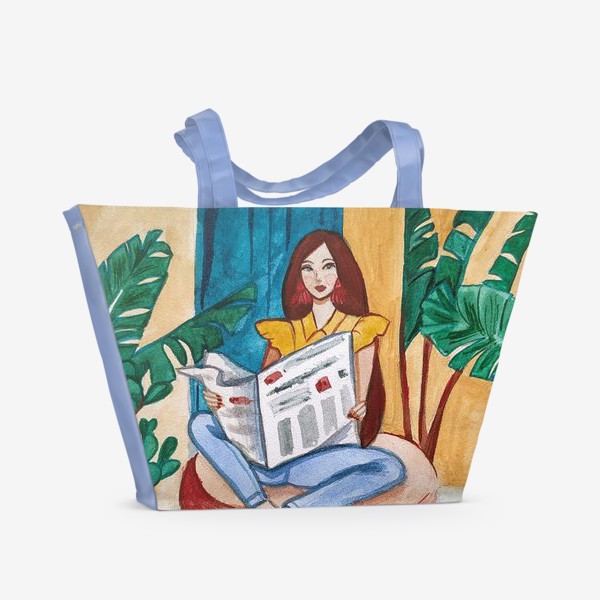 Пляжная сумка «Девушка с газетой»