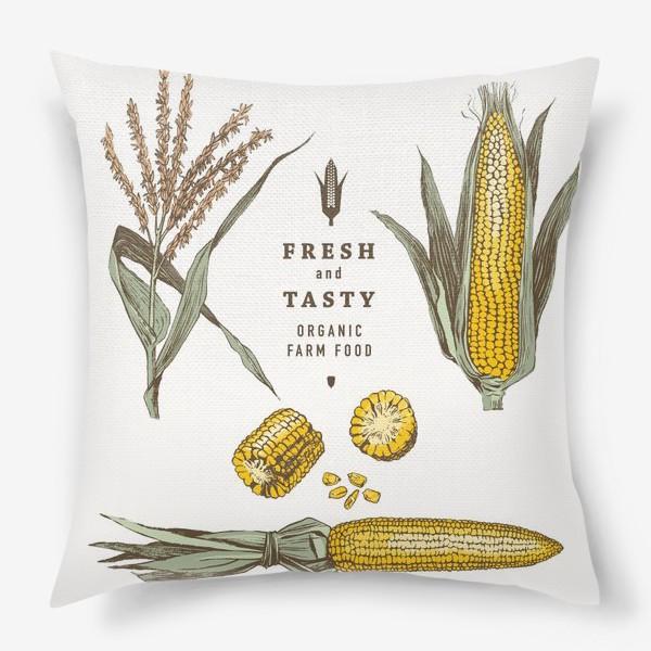Подушка «Принт с кукурузой для кухни или кафе»