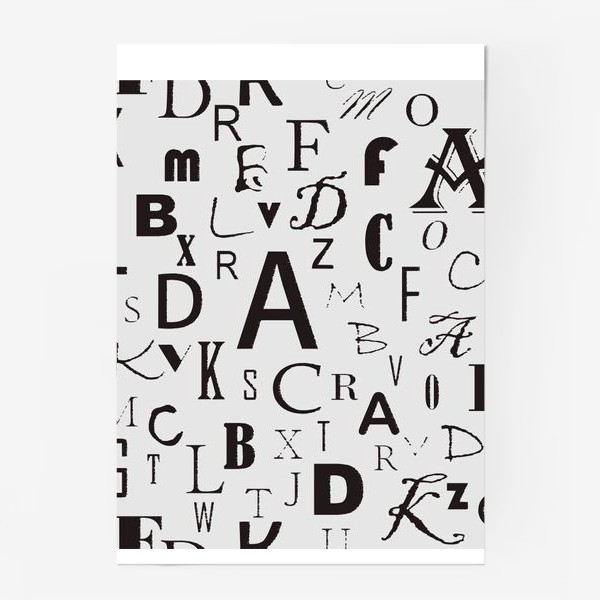Постер «Черно-белый шрифт»