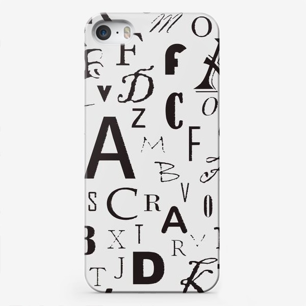 Чехол iPhone «Черно-белый шрифт»
