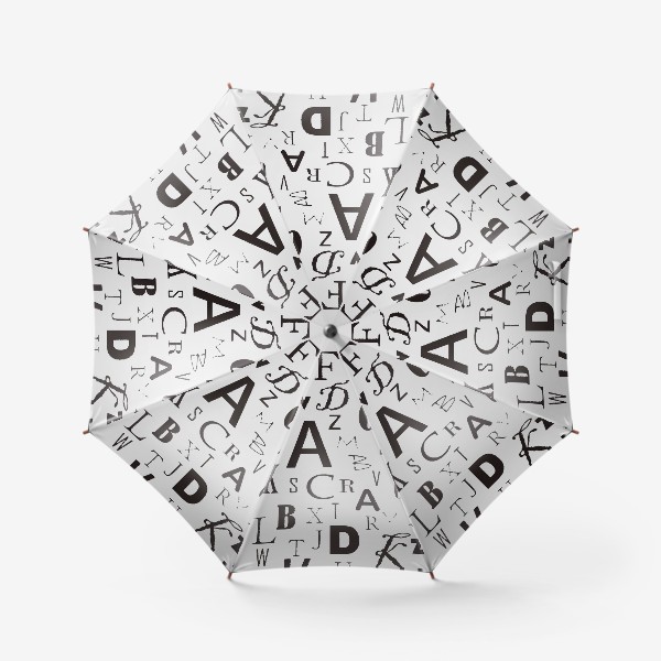 Зонт «Черно-белый шрифт»