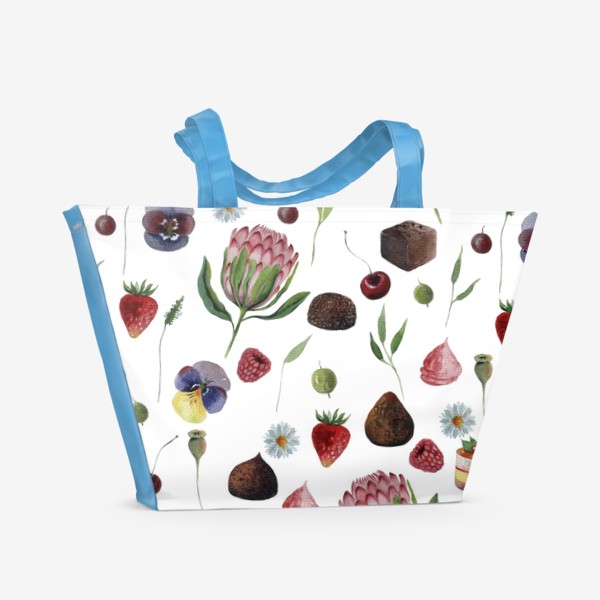 Пляжная сумка «Цветы и сладости»