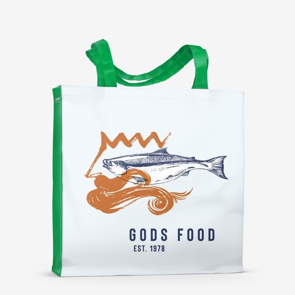 Сумка-шоппер «Еда богов. Нептун илосось. Логотип вашей кухни»