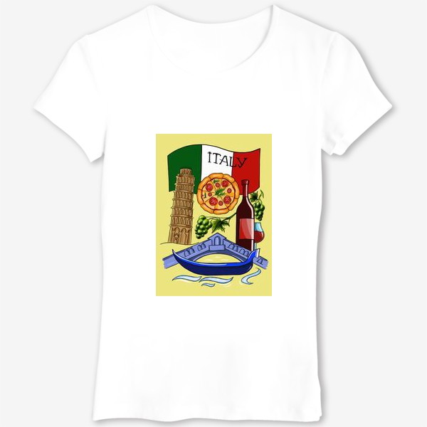 Футболка «Италия. Любовь моя. Итальянская раскраска в красках.»
