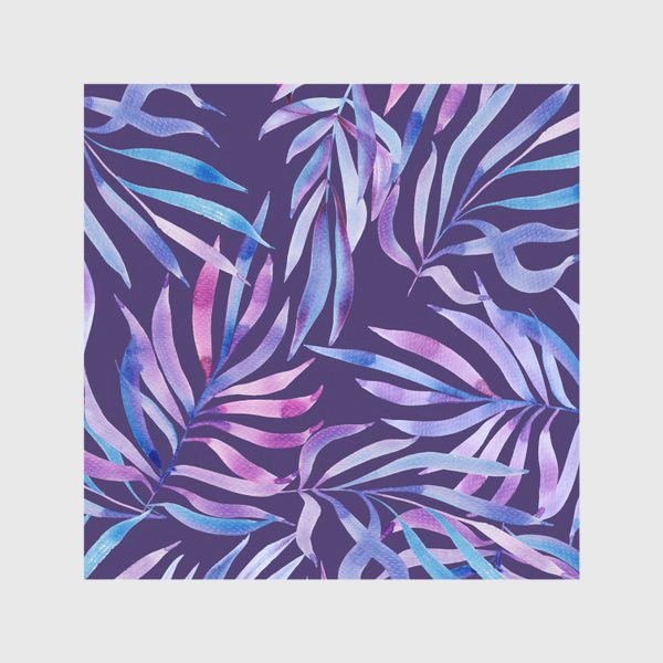 Скатерть &laquo;Лиловые листья на фиолетовом. Акварельный паттерн&raquo;