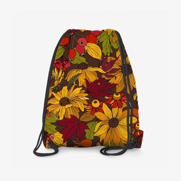 Рюкзак «осенние цветы и листья»