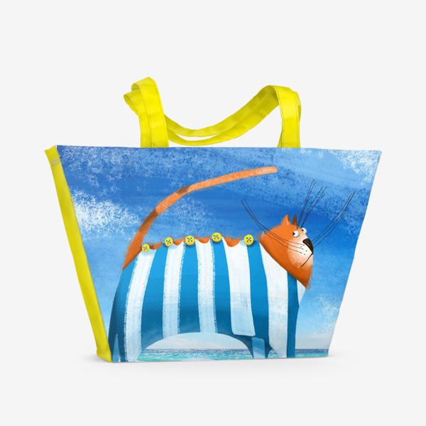 Пляжная сумка «Лето и кот»