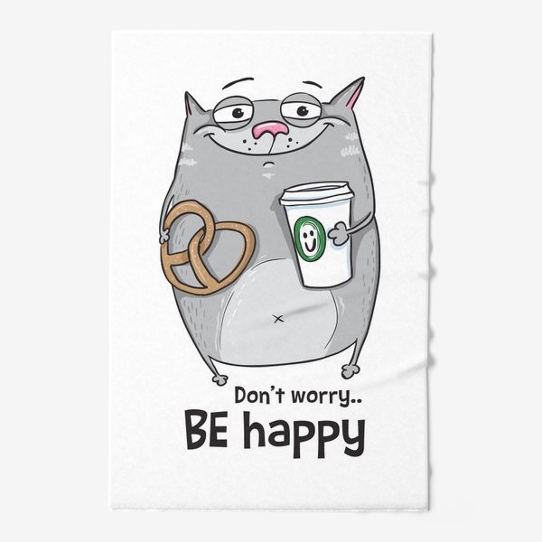Полотенце «be happy - cat»
