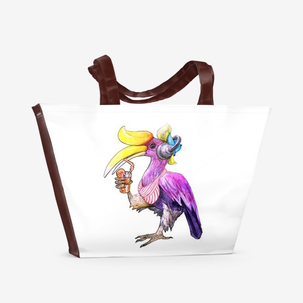 Пляжная сумка «Птица-хипстер»
