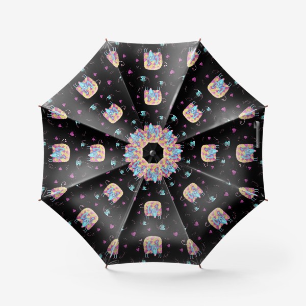 Зонт «Паттерн - Мышь с чашкой»