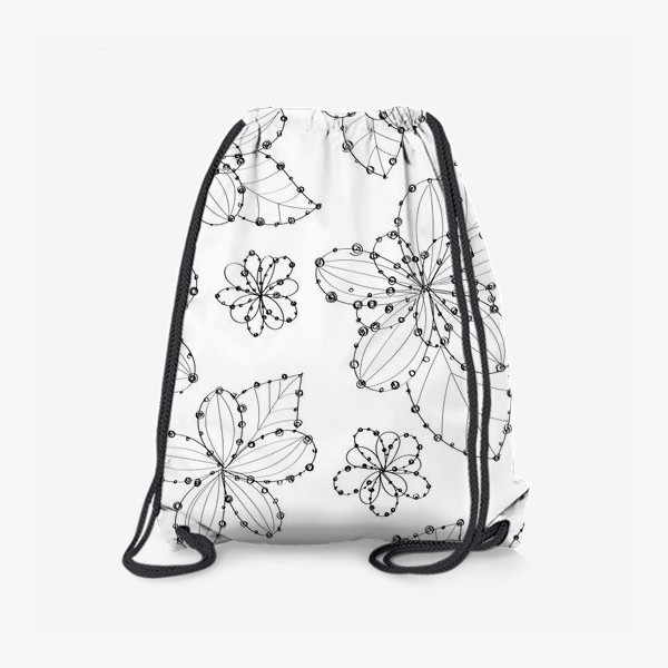 Рюкзак «Цветочный узор из линий и точек»