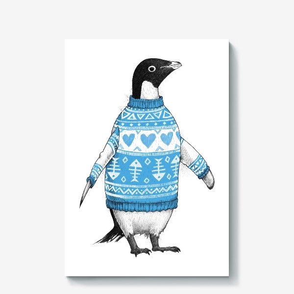 Холст &laquo;Пингвин в свитере&raquo;