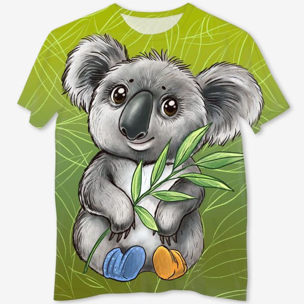 Футболка с полной запечаткой «Малыш коала»