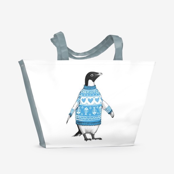 Пляжная сумка «Пингвин в свитере»