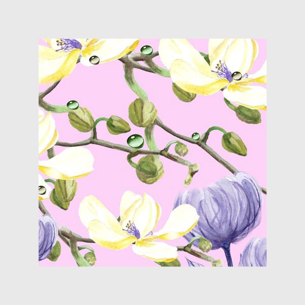Шторы «Орхидеи, хризантемы»