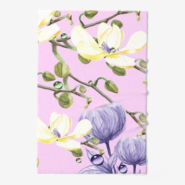 Полотенце «Орхидеи, хризантемы»