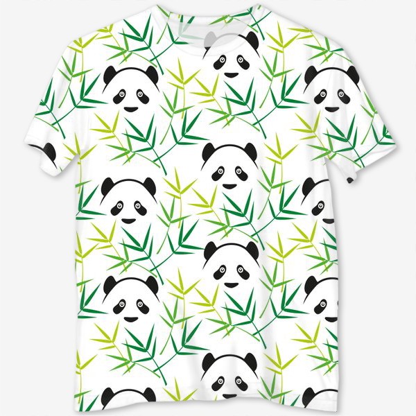 Футболка с полной запечаткой «Панда в бамбуковом лесу»