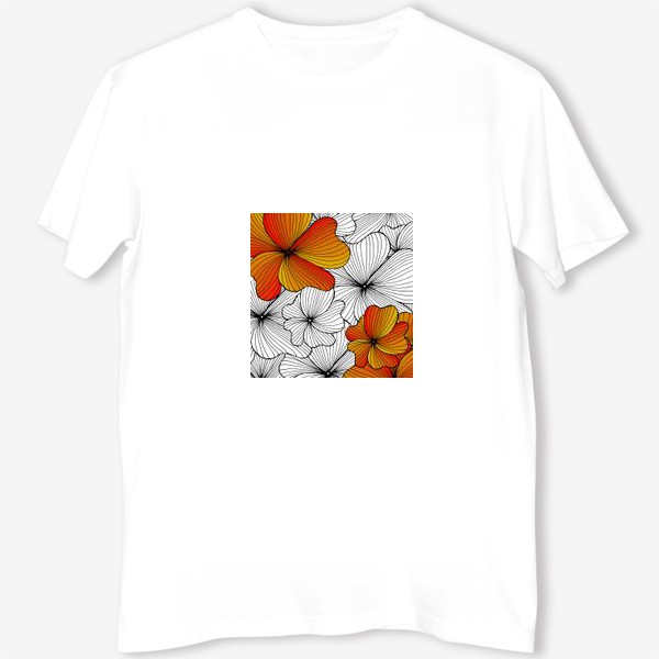 Футболка «Осенние оранжевые цветы»