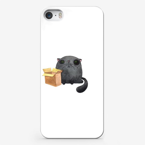 Чехол iPhone «Приключения кота и коробки 1»